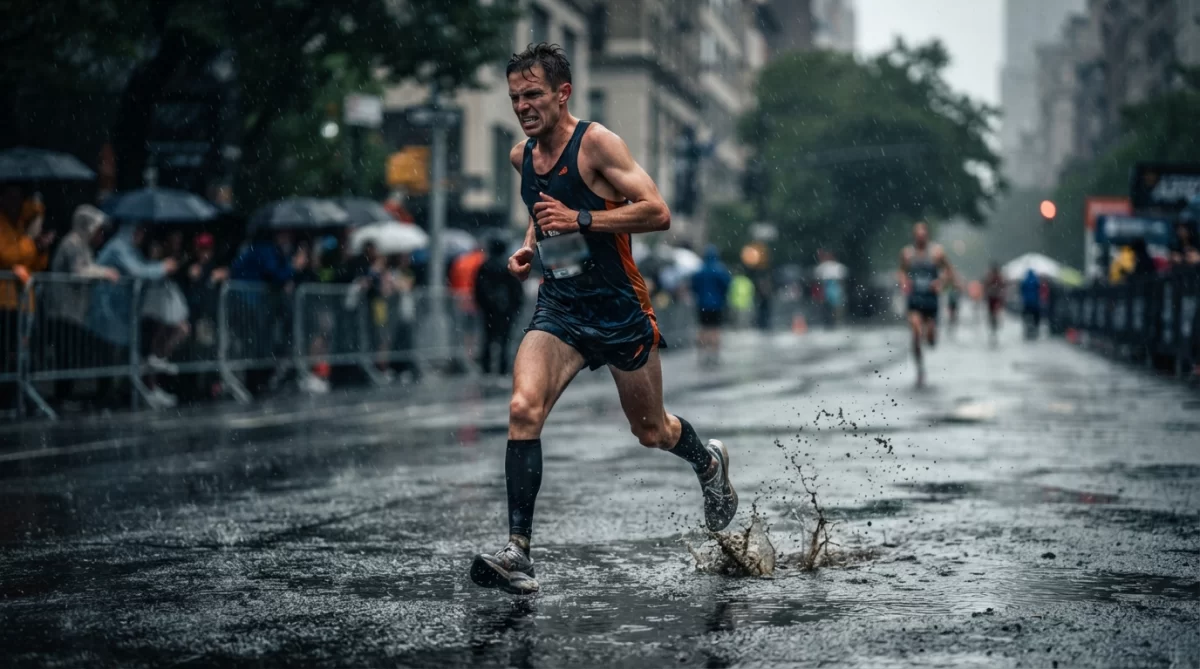 Hardlopen in de regen: Zo loop je een snelle marathon onder natte omstandigheden